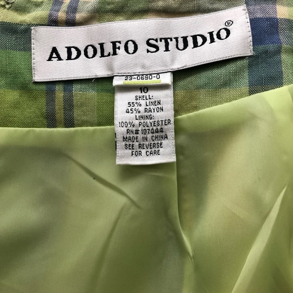 Adolfo Studio Women's Size 10P Plaid Knee High Skirt - Picture 6 of 7